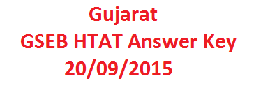 Gujarat HTAT Answer Key 2015