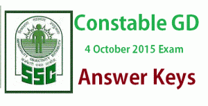 SSC Constable GD Answer Key 2015